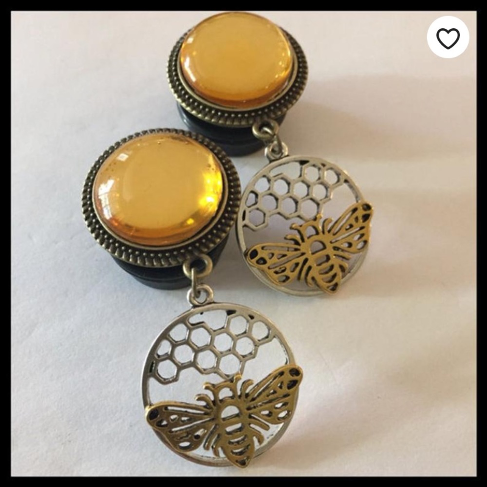 Honey Bee 🐝 Dangle Plug Gauges 1/2” - 12mm